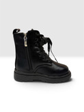 بوت ساق دار زیپ دار داخل پشمی چرم بچه گانه سایز ۲۶-۳۶